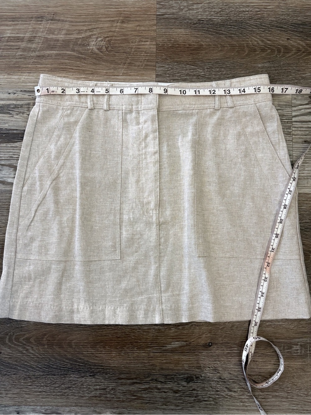 Rachel Zoe Natural Beige Linen Mini Skirt - Picture 10 of 10
